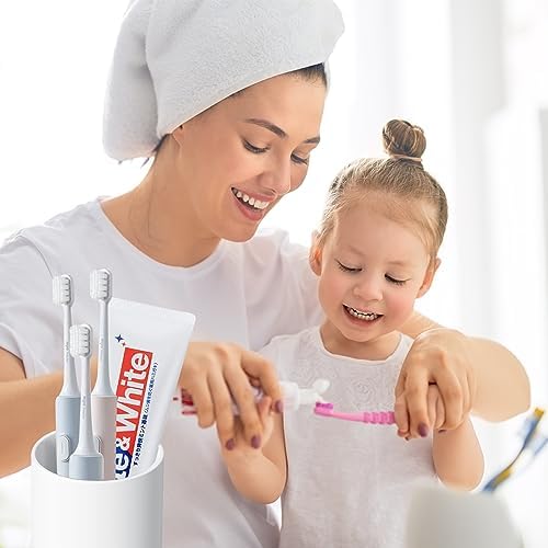 Ceramic Toothbrush Holder Set - 2Pcs White Bathroom Tumbler Cups
