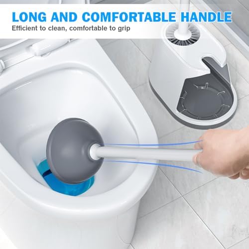 TRENTI 2-in-1 Toilet Plunger and Brush Set with Holder