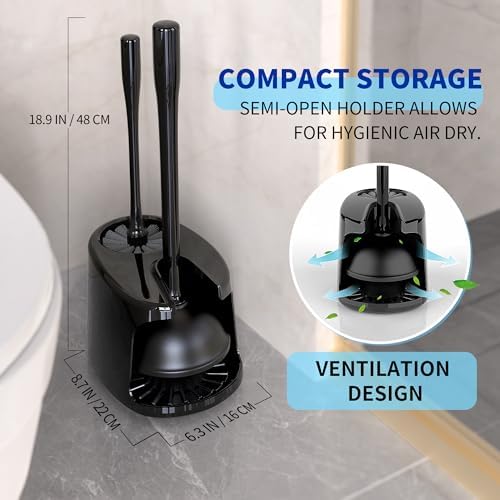 MRSIGA Toilet Plunger and Bowl Brush Set 1
