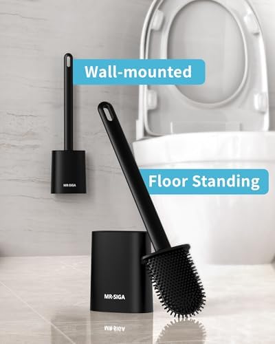 MRSIGA Toilet Brush and Holder Set 2 Pack