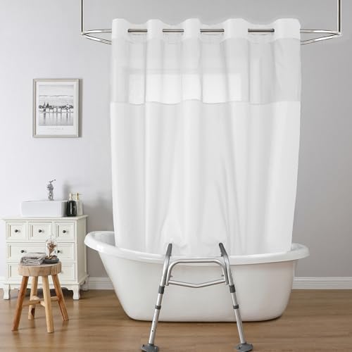 Summout Split Shower Curtain - 72x74 White