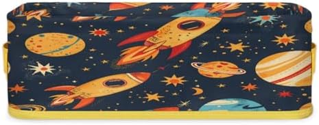 Space Planet Rockets Toilet Paper Basket with Handles 1