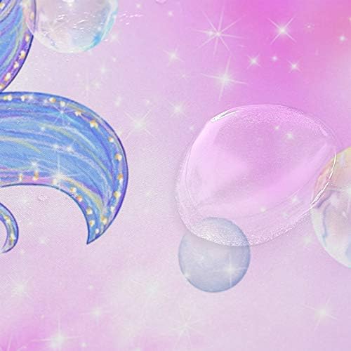 ZOEO Girls Mermaid Shower Curtain with Unicorn Cat Design