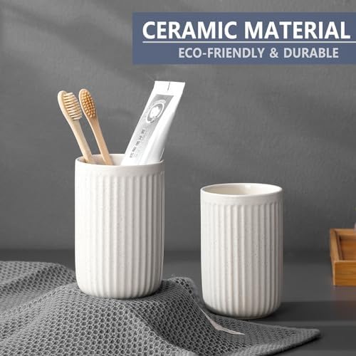 Sturdy Ceramic Toothbrush Holder - 1Pcs Reusable Bathroom Cup