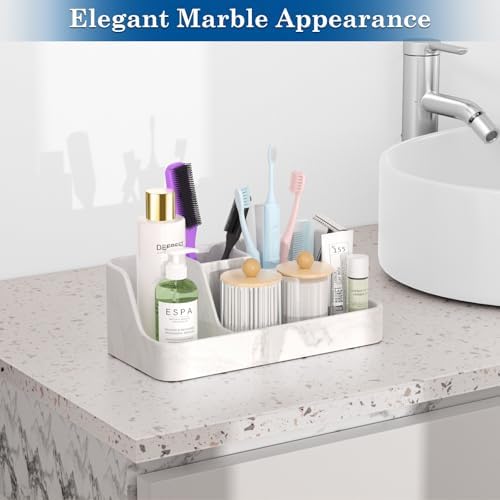 Polinook Marble Bathroom Countertop Organizer