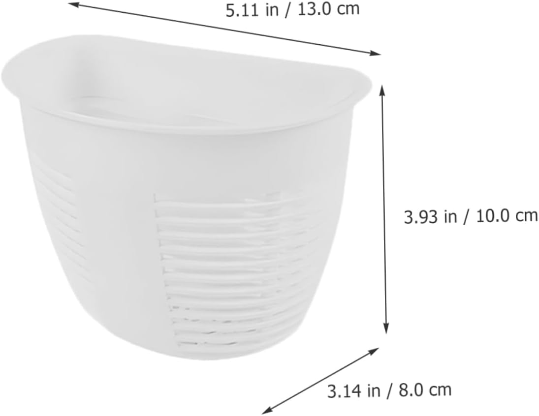 NAMOARLY 4pcs White Wicker Shower Storage Basket Drill-Free Wall Organizer