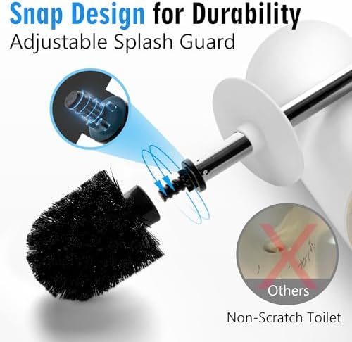 Viosuniu Matt White Ceramic Toilet Brush Set 1