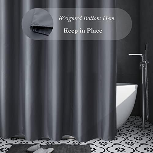 AooHome Extra Long Shower Curtain 72x84 Inch Dark Grey