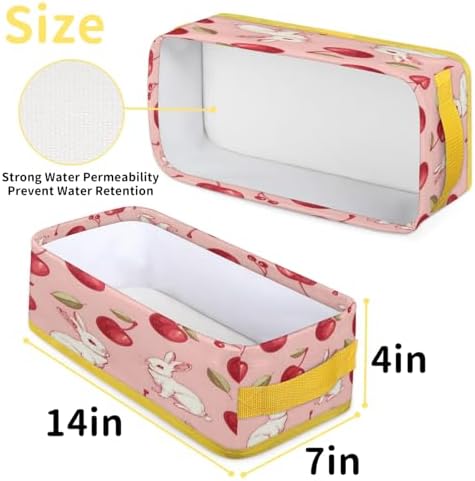 Spring Easter Rabbit Toilet Paper Storage Basket with Handles
