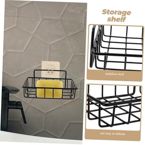 SOPOTUTU Silver Metal Bathroom Soap Holder Rack