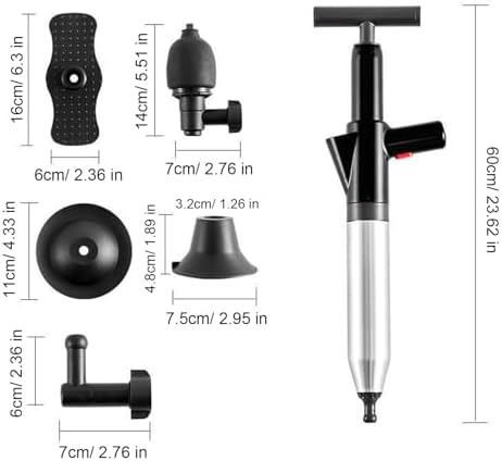 Mumusuki Toilet Plunger with Pressure Indicator - Black