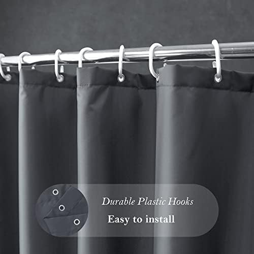 AooHome Extra Long Shower Curtain 72x84 Inch Dark Grey