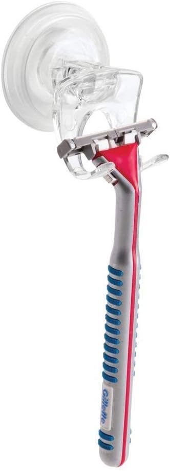 InterDesign Clear Suction Razor Holder for Bathroom