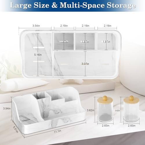 Polinook Marble Bathroom Countertop Organizer