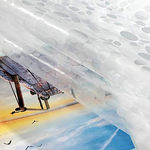AooHome 72x66 Inch Shower Curtain with Bottom Magnets and 3D Stone Pattern