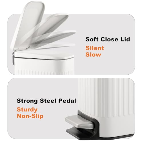 TrashAid Bathroom Trash Can with Toilet Brush Set 1