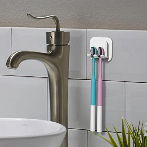 2 PCS Self-Adhesive Toothbrush Holders Wall Mounted