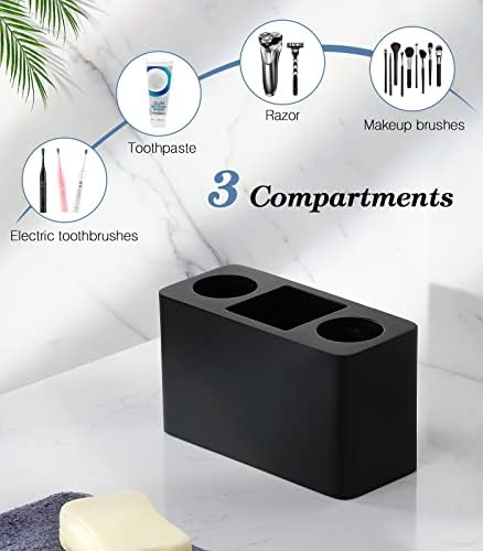 Luxspire Toothbrush Holder - Black 3 Slots
