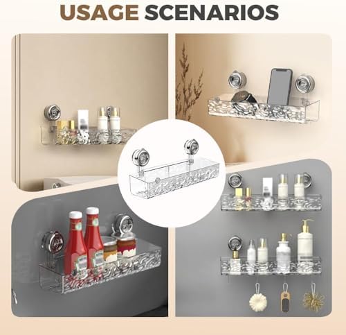 Corrugated Suction Cup Storage Rack with Glacier Pattern