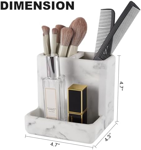 SZYRL Toothbrush Holder with 3 Compartment Storage