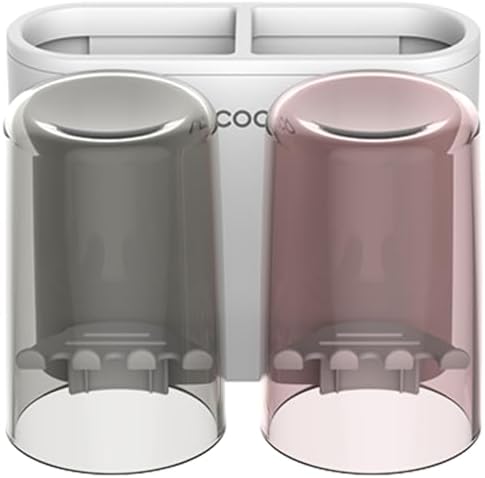 MCOCO Wall Mounted Toothbrush Holder with 2 Cups and 4 Slots