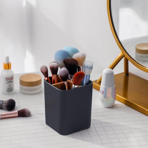 Cool Grey Bamboo Toothbrush Holder with 3 Slots