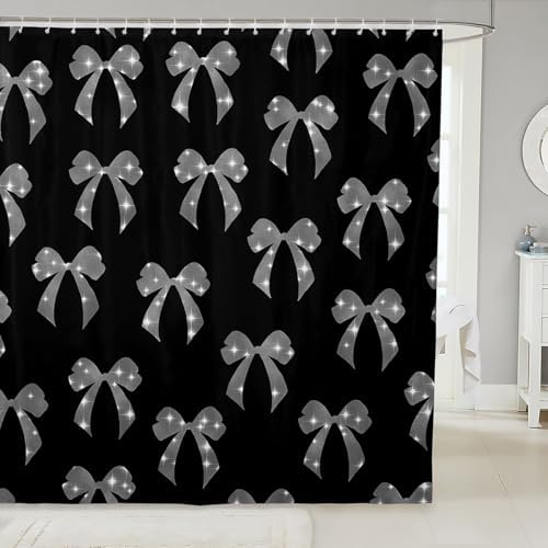 Feelyou Kids Bow Shower Curtain Set 72x72