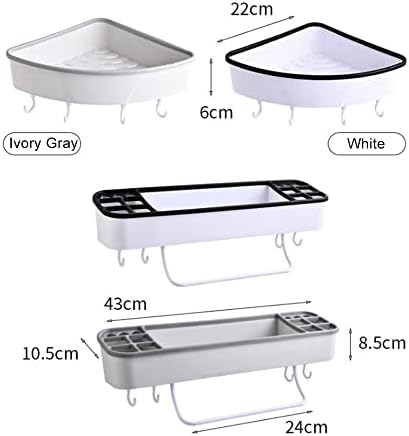 BAHELS Corner Shower Caddy with Hook and Drainage