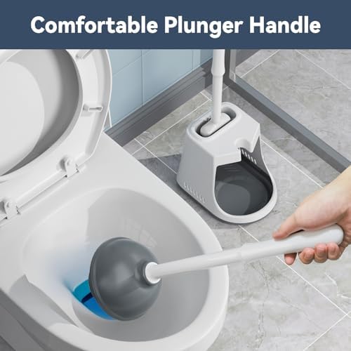 LOVROY Toilet Plunger and Brush Combo Set
