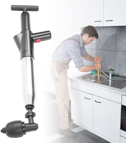 Dpofirs Toilet Plunger with Stainless Steel Handle and Air Pump