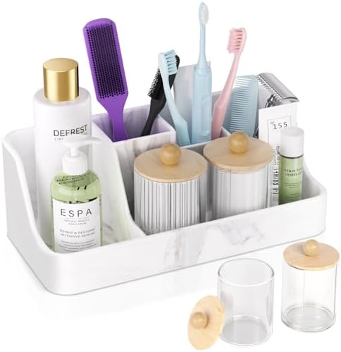 Polinook Marble Bathroom Countertop Organizer