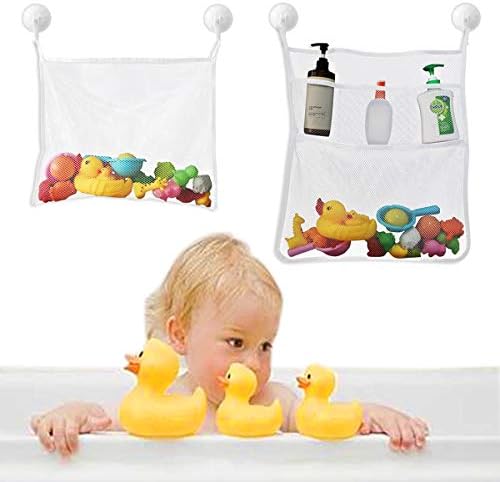 TTSAM Bath Toy Organizer with 6 Suction Hooks