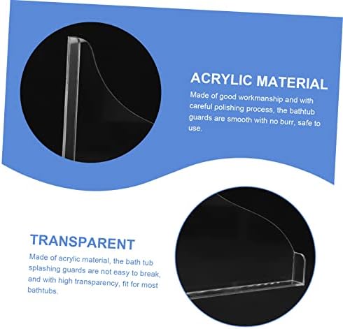 Wakauto Acrylic Bathtub Splash Guards Set Leakproof Easy Install
