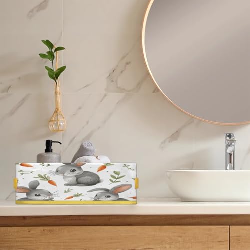 Snatocys Easter Rabbit Carrot Toilet Paper Basket Holder