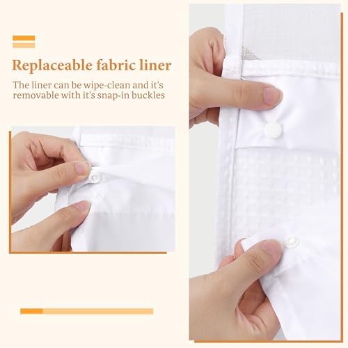 Naturoom White Waffle Shower Curtain Set with Liner
