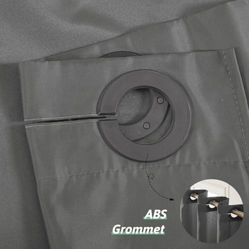 Furlinic No Hook Shower Curtain Dark Grey 72x72 Inch