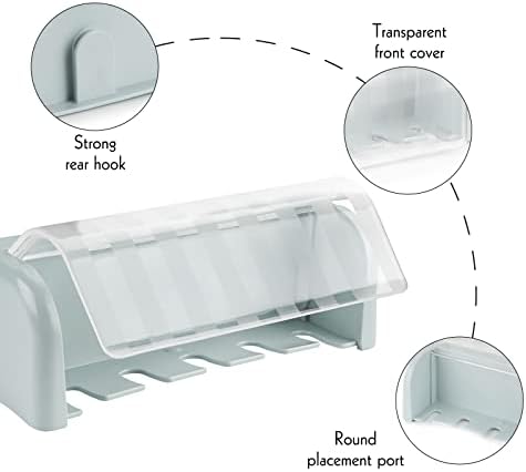 LUEXBOX Wall Mounted Toothbrush Holder with Cover 5 Slots