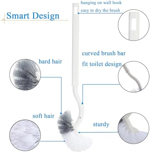 Ryhiac 2 Pack Curved Toilet Bowl Brush Without Holder 1