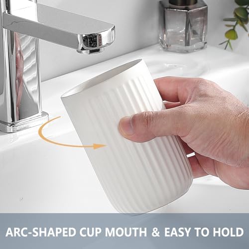 White Ceramic Toothbrush Holder Set 2Pcs