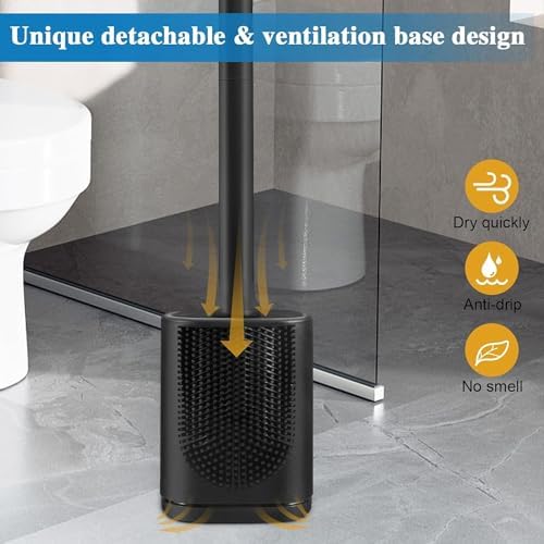 GAXMNS Silicone Toilet Brush with Holder
