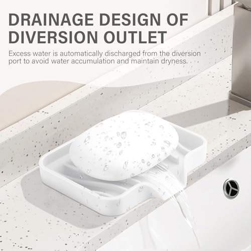 SAISN Silicone Soap Dish 2 Pack with Drain