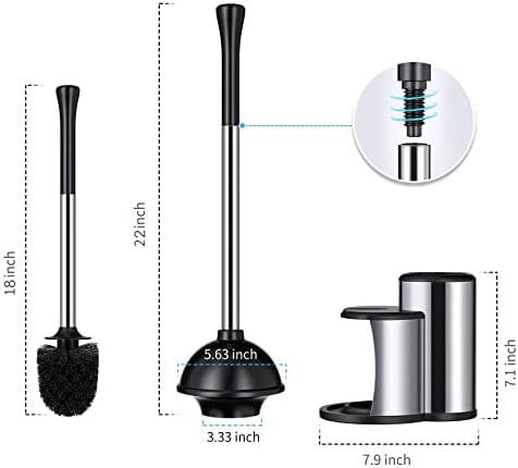 Roleader Toilet Plunger Brush Set with Covered Caddy