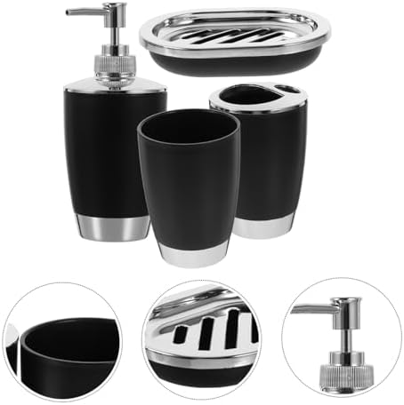 COOLHIYA 4-Piece Toothbrush Cup Holder Set Bathroom Accessories