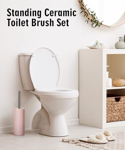 Viosuniu Matt White Ceramic Toilet Brush Set 1