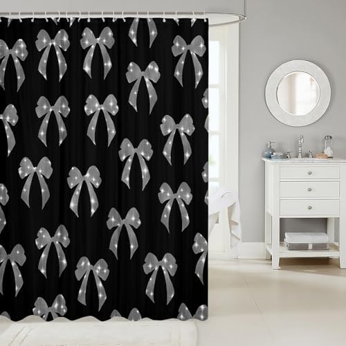 Feelyou Kids Bow Shower Curtain Set 72x72
