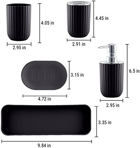 5 Pcs Modern Bathroom Accessories Set