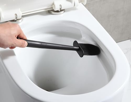 3-in-1 Toilet Brush Plunger Set with Bracket Gray