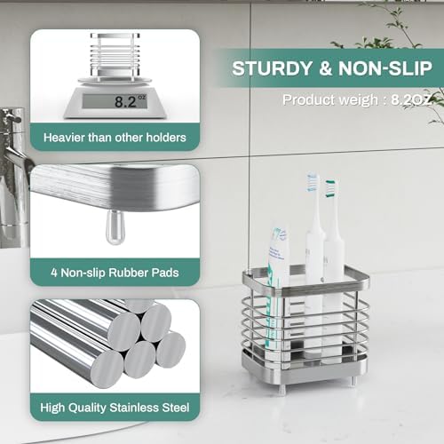Stainless Steel Shower Toothbrush Holder with Drainage