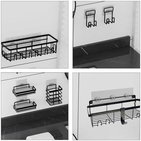 CIFIRRET 8 Pcs Shower Caddie Adhesive Hooks No Drilling