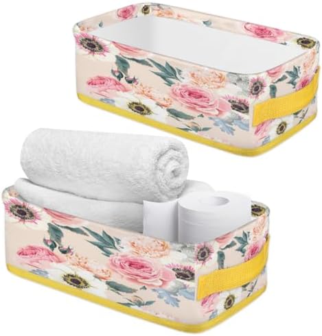 Vomwwlix Flower Peony Toilet Paper Basket Decor